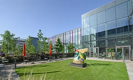 The Executive Education centre at Alliance Manchester Business School during a sunny day