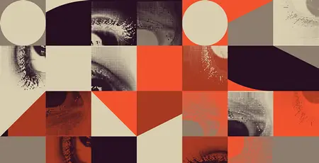 Abstract geometric vector pattern with transition effect.