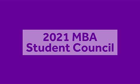 A purple background with light purple text that reads Class of 2021 Student Council