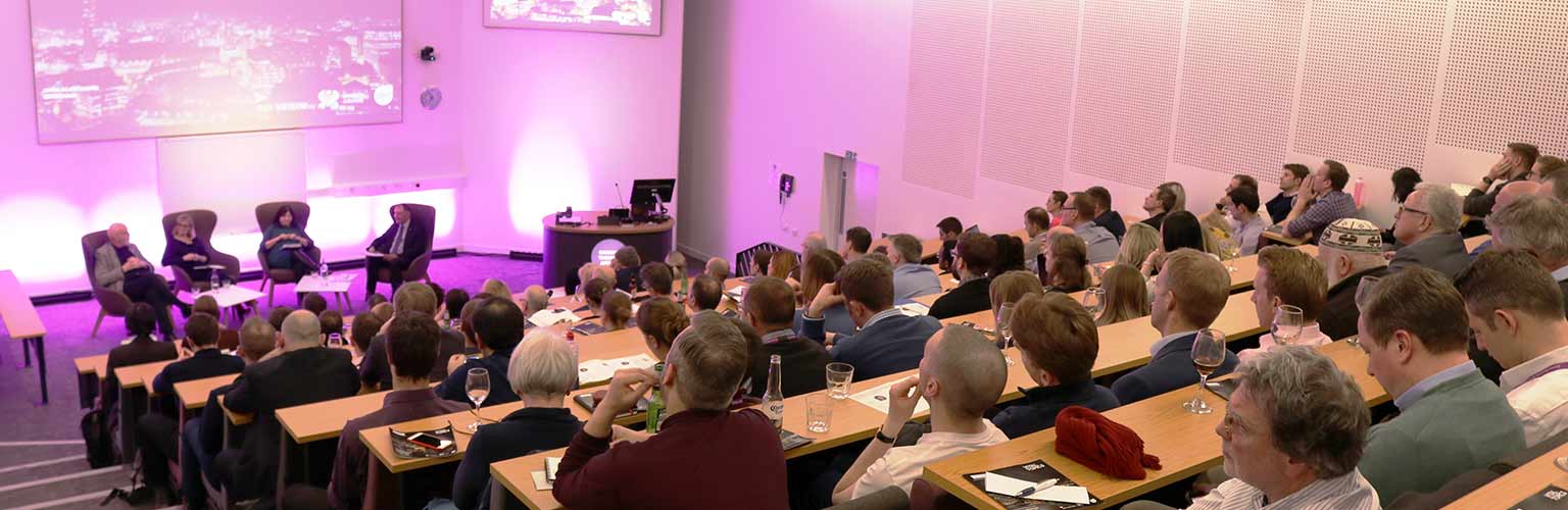 a lecture theatre packed for a vital topics event