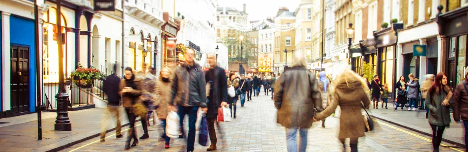 a busy high street full of shoppers