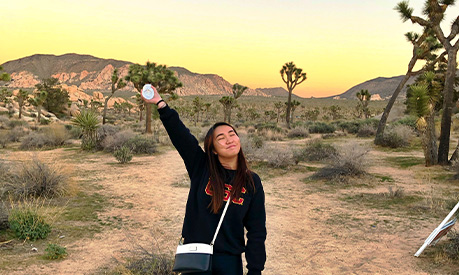 A student in the Nevada desert