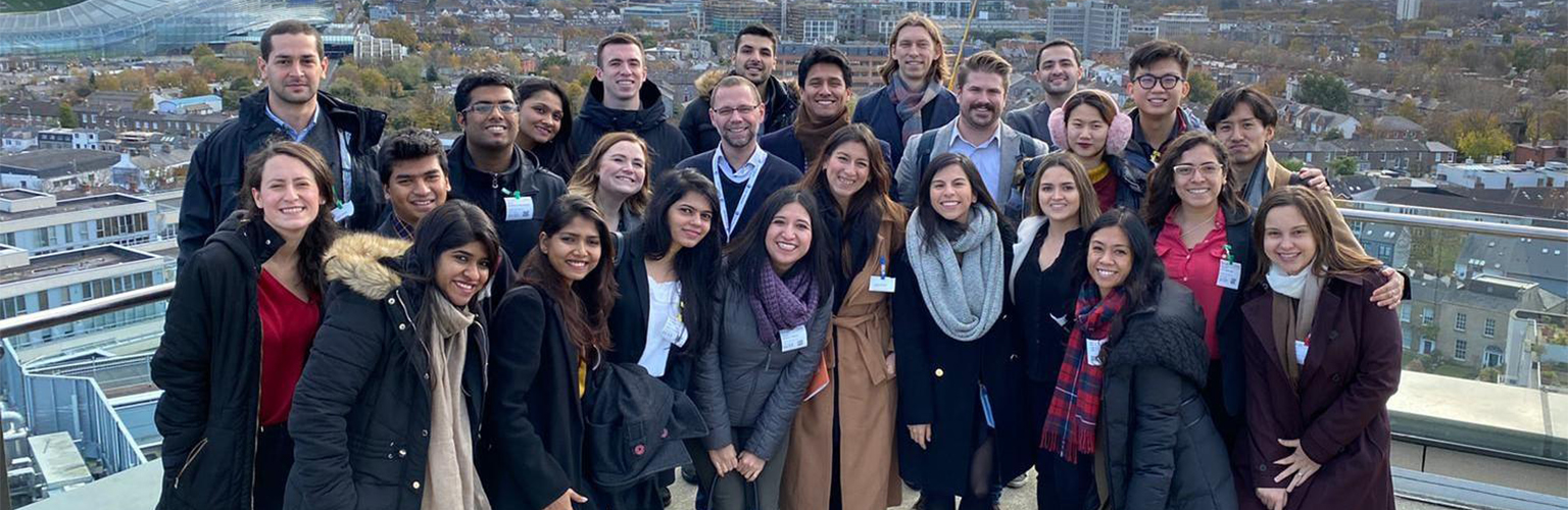 A group of Manchester  MBA students on a rooftop