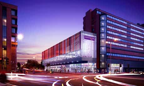 AMBS building at night