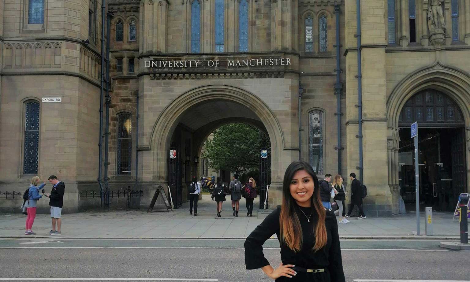 Female student outside university