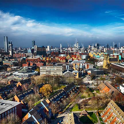 cityscape of manchester