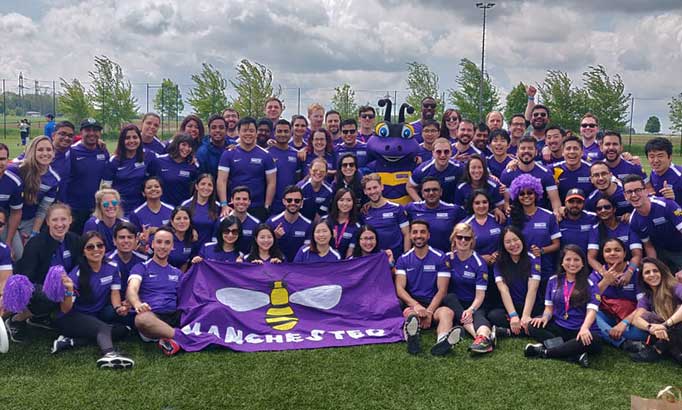 MBA students at sports tournament