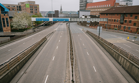 empty motorway in Newcastle