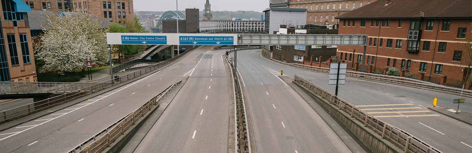 empty motorway in Newcastle