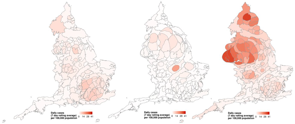 COVID 19 map of the UK