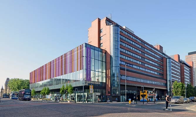 Alliance Manchester Business School in the summer sunshine