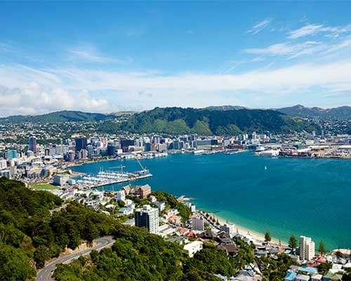 A picture of Wellington, New Zealand in the sunshine