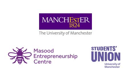 The University of Manchester, Masood Entrepreneurship Centre and Students' Union logos