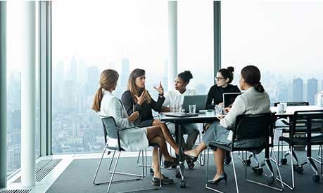 group of women in office