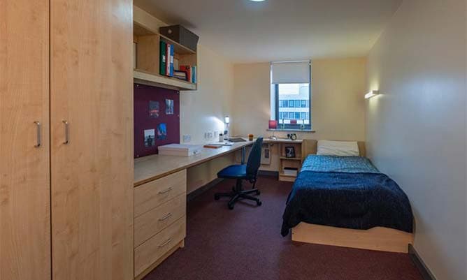 A typical room in student accommodation