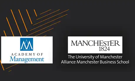 Academy of Management and AMBS logos on a black and orange background