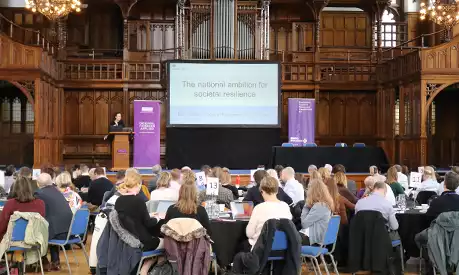 A picture of the National Conference for Societal Resilience, held at Whitworth Hall