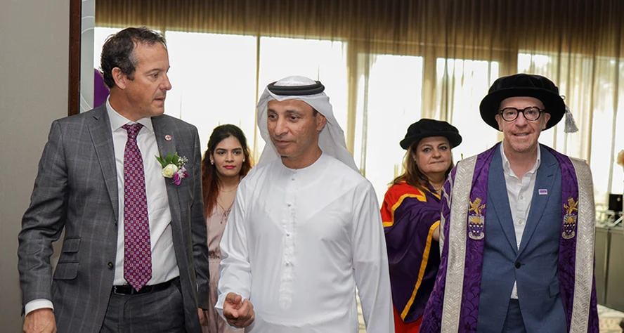 Professor Ken McPhail and guests at the Middle East graduation ceremony