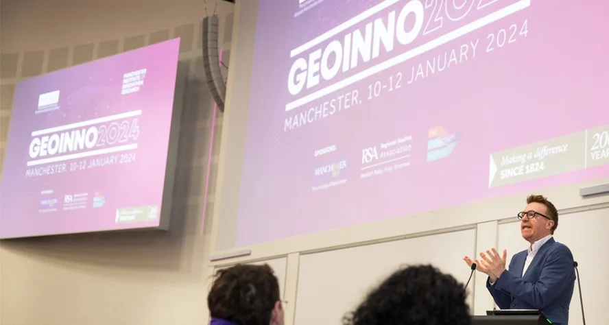 Professor Ken McPhail addresses the GeoInno 2024 conference