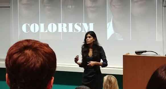 Female MBA presenting