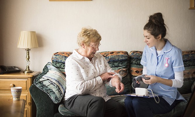 nurse patient in home health social care