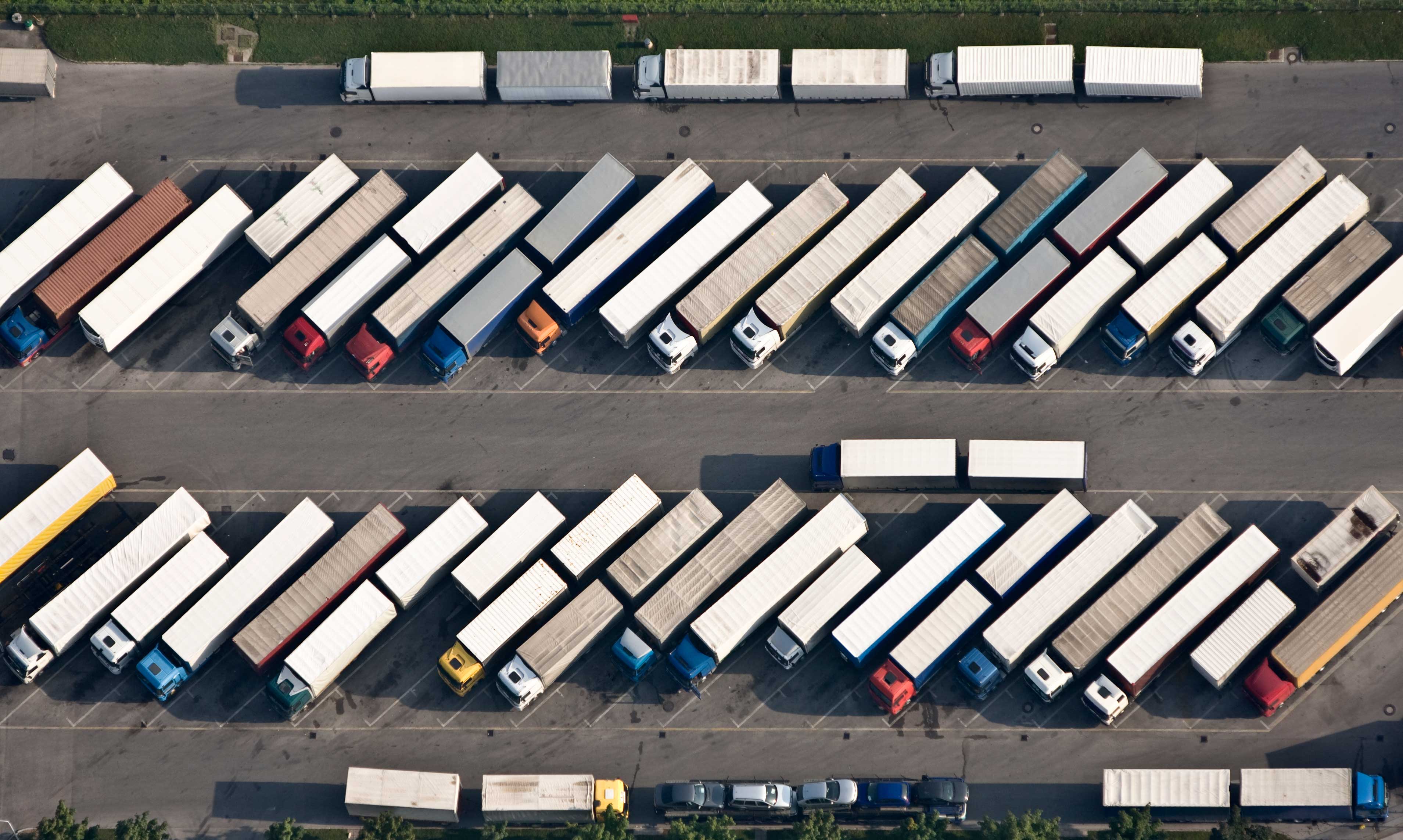 Lorry depot from above