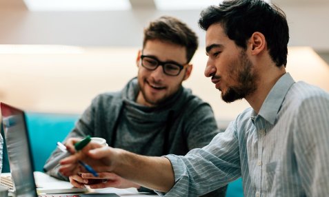 2 students working