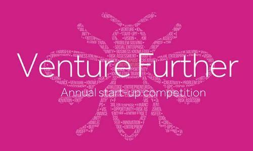 Venture Further logo on pink background