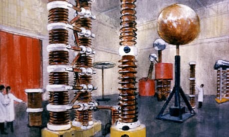 Artist's impression of the Ferranti Building high-voltage (HV) Lab before construction.