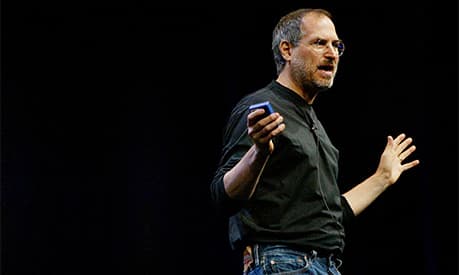 Steve Jobs gesticulating on stage