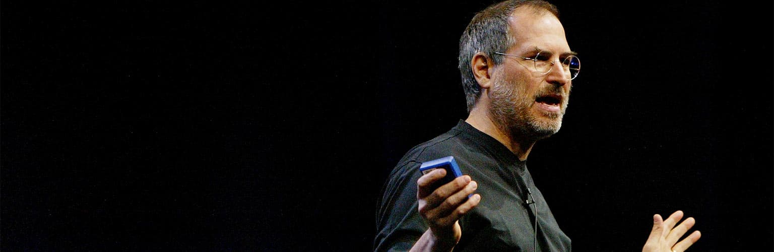 Steve Jobs gesticulating on stage