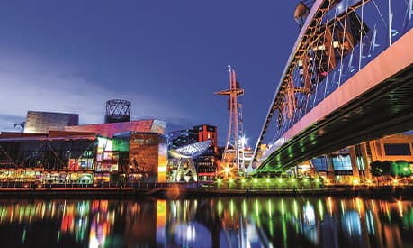 Salford Quays at night