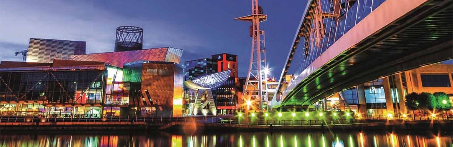 Salford Quays at night