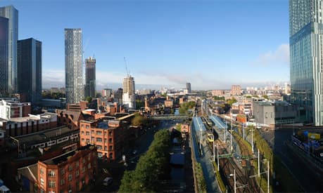 A view of Manchester including Deansgate and the Beetham Tower