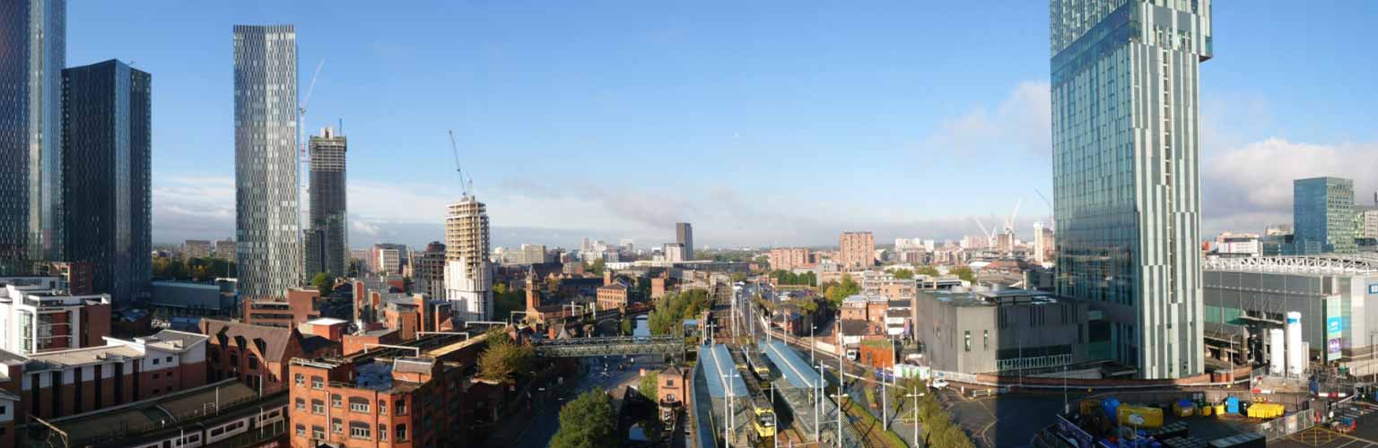 A view of Manchester including Deansgate and the Beetham Tower