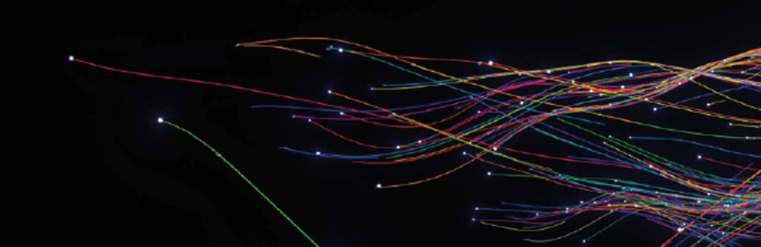 Different colour lines on a black background