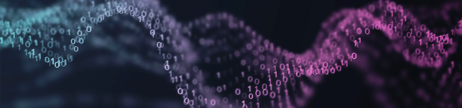 3D futuristic illustration rendering of binary code pattern and particles