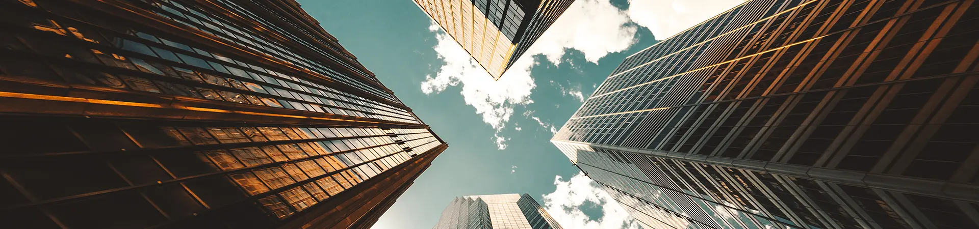 Low angle view of the skyscrapers