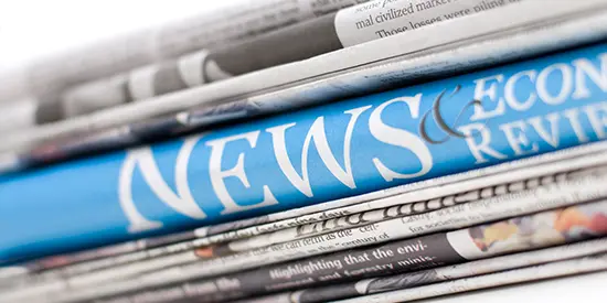 Up close of economy newspapers