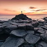 Tourist at The Giant's Causeway, Northern Ireland
