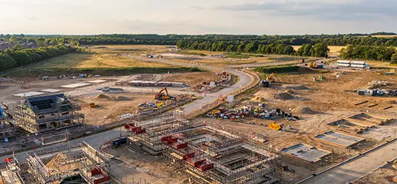 An industrial construction site in the UK.