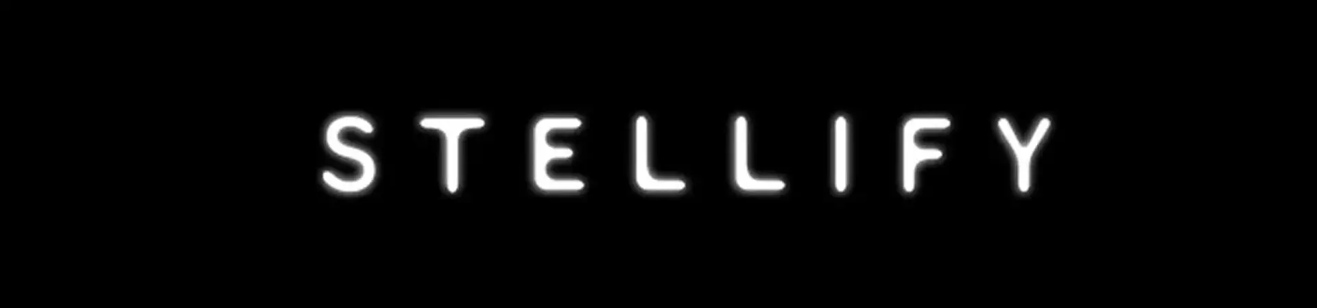 White Stellify text on a black background.