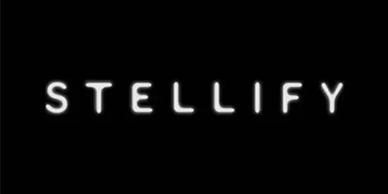 White Stellify text on a black background.